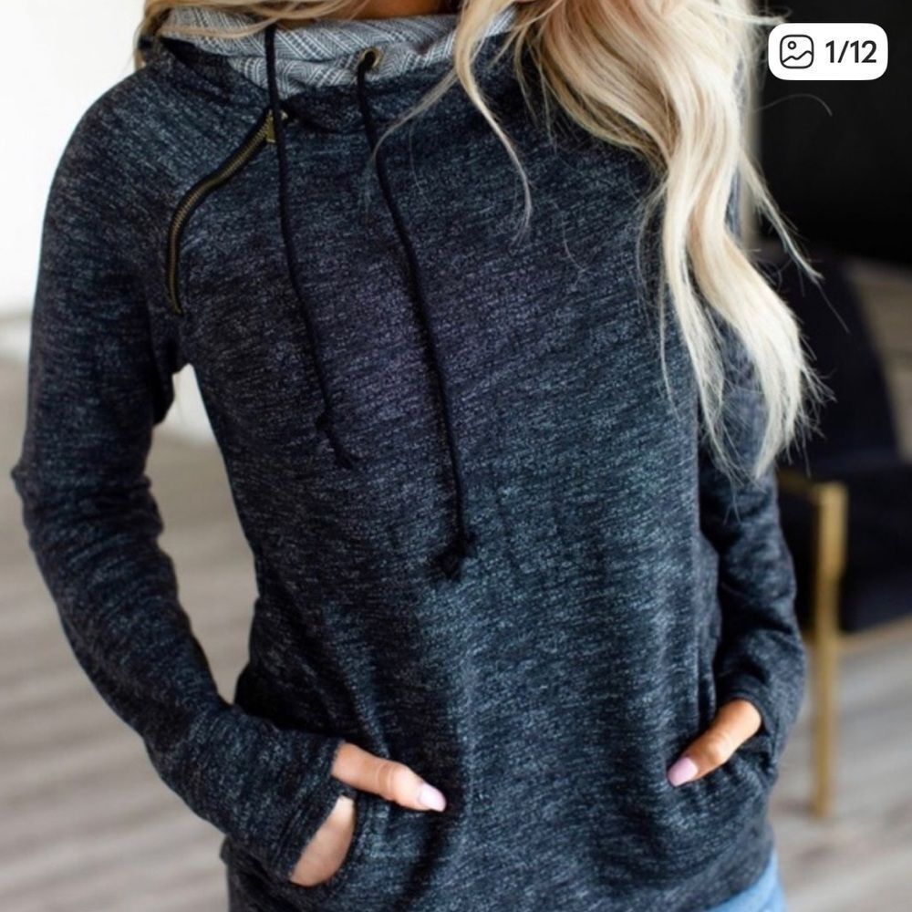 Ampersand ave tribal marled double hood pullover women’s L